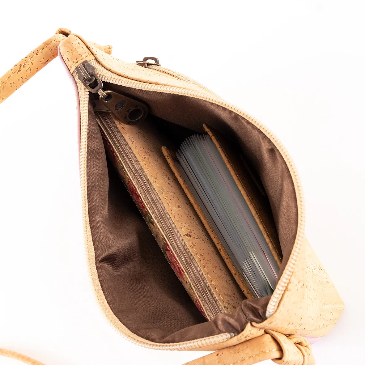 Small Rectangular Lined Cork Bag