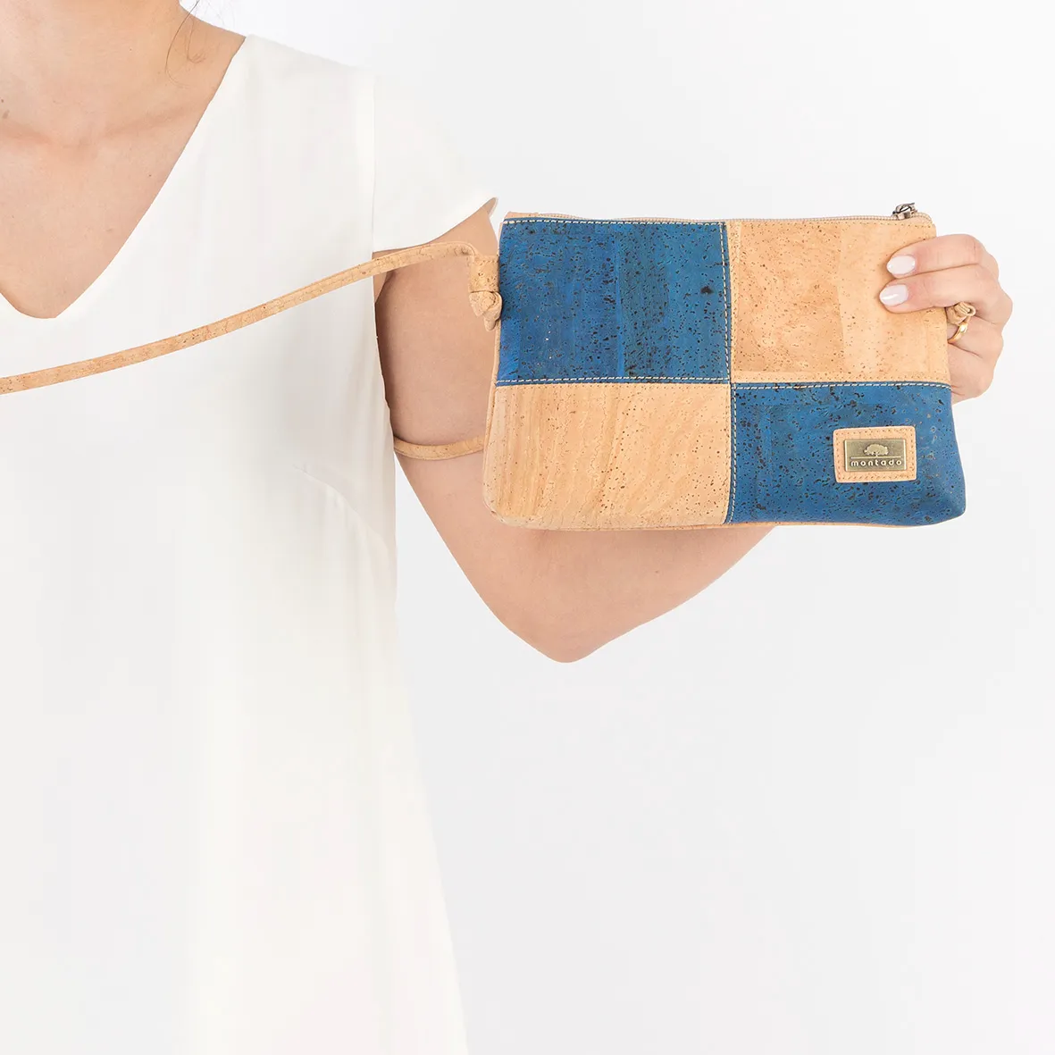 Mala de Tamanho Médio em Cortiça e de Linhas Retangulares