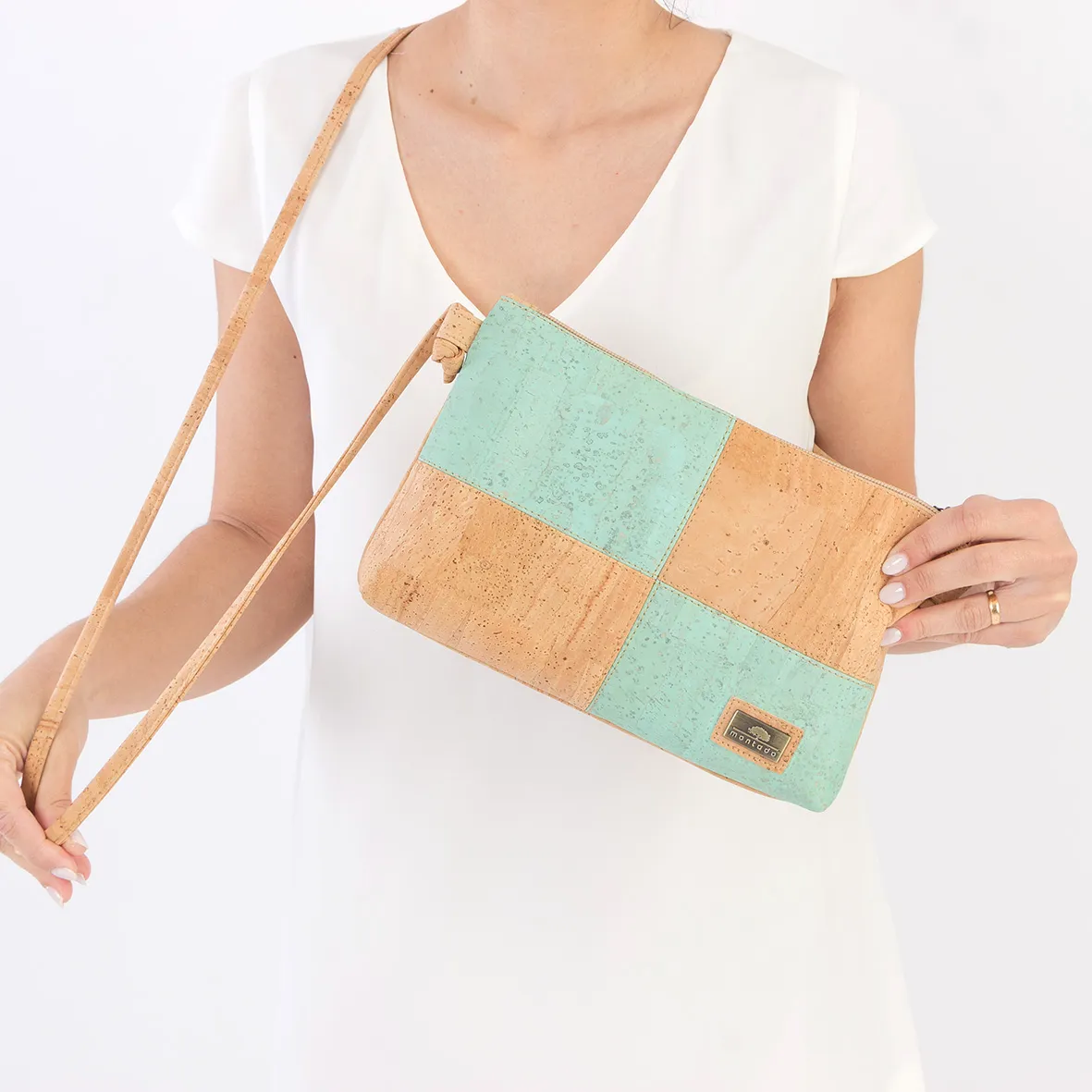 Mala de Tamanho Grande em Cortiça e de Linhas Retangulares