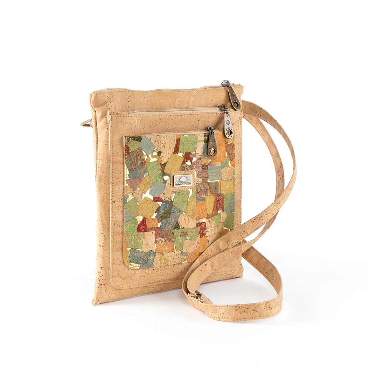 Mala de Tiracolo em Cortiça com Bolsos Frontais