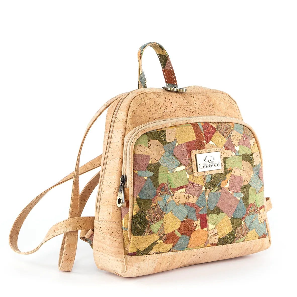Functional Cork Backpack with a Large Front Pocket