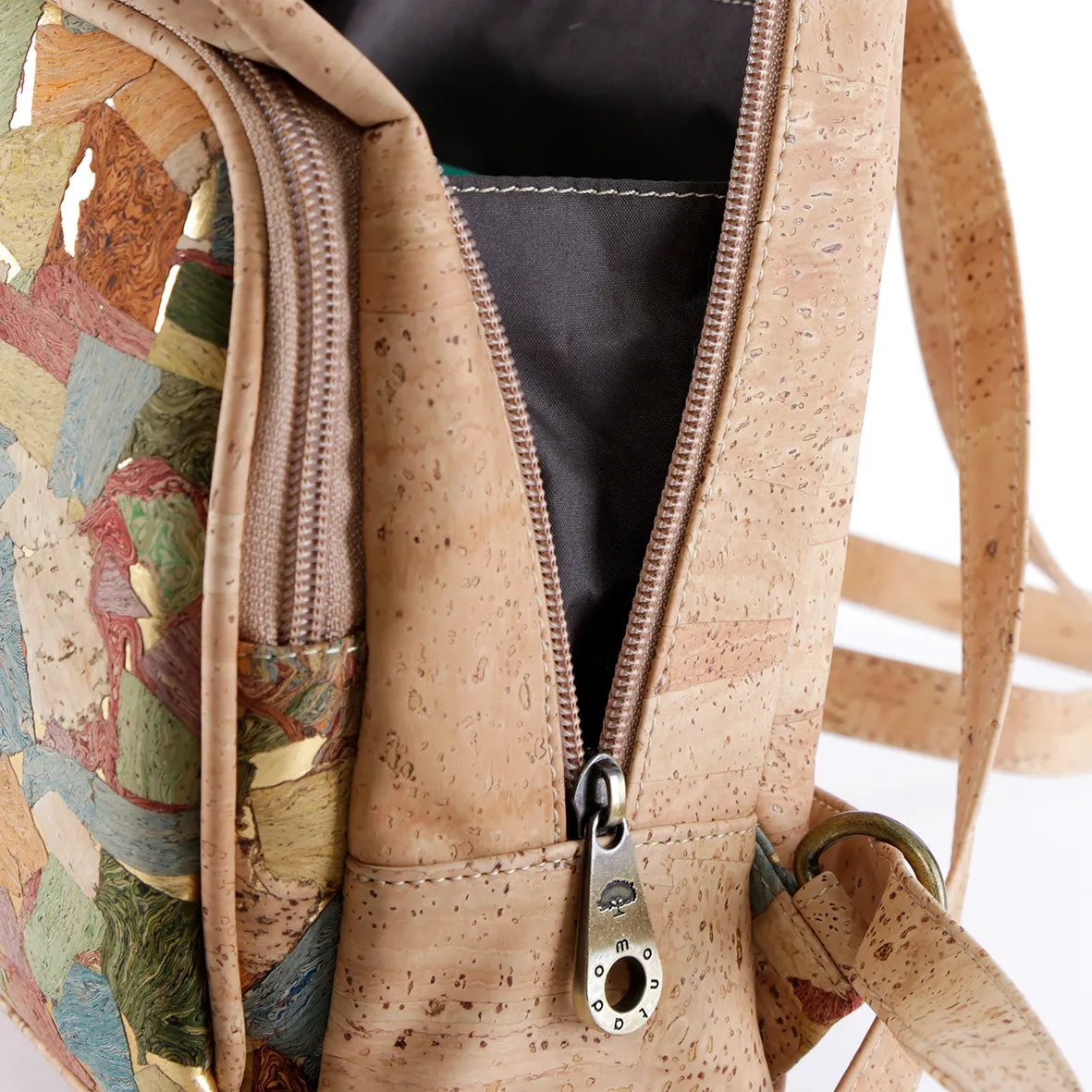 Functional Cork Backpack with a Large Front Pocket
