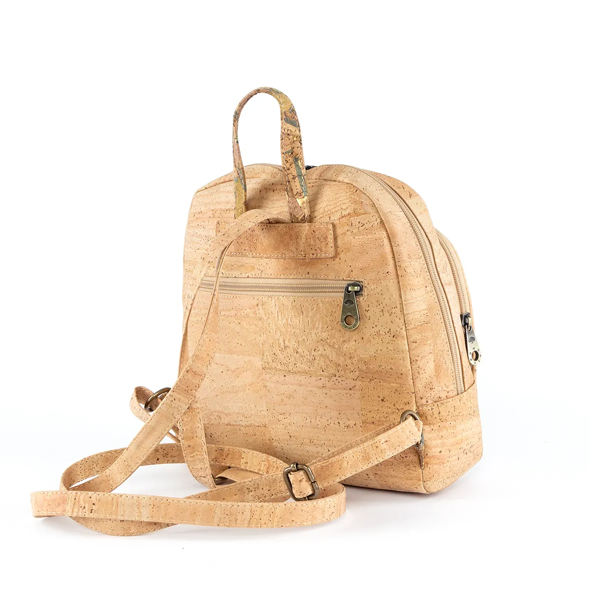 Functional Cork Backpack with a Large Front Pocket