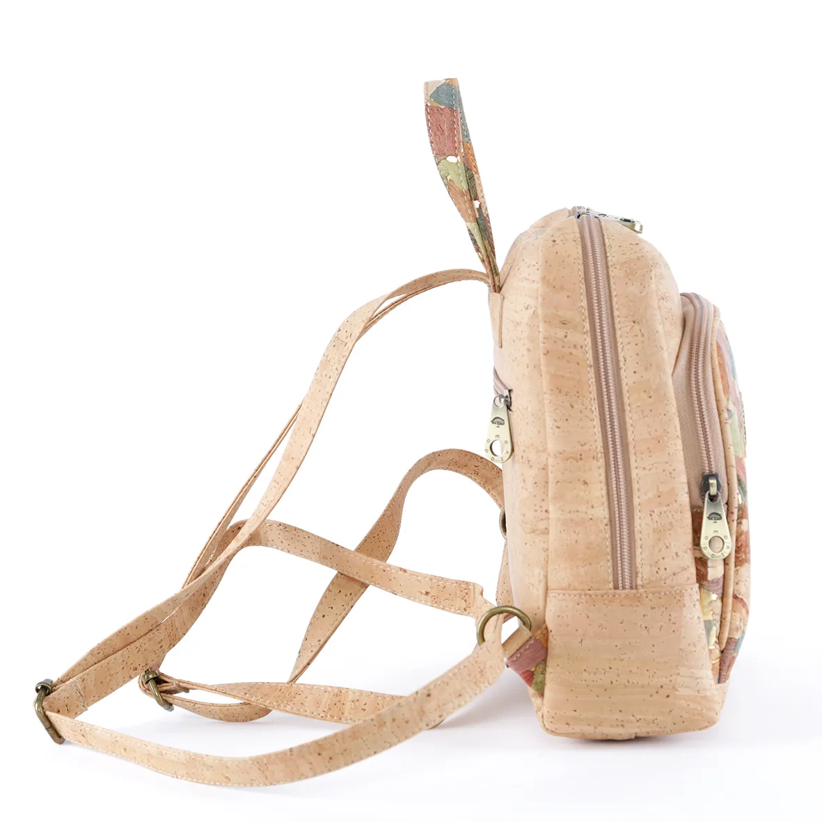 Functional Cork Backpack with a Large Front Pocket