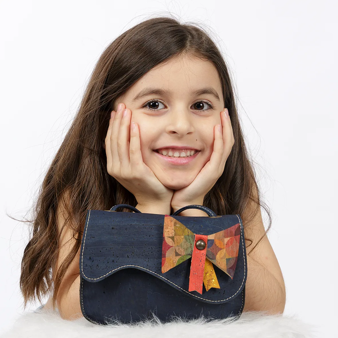 Eco-Friendly Children's Bag with Cork Bow