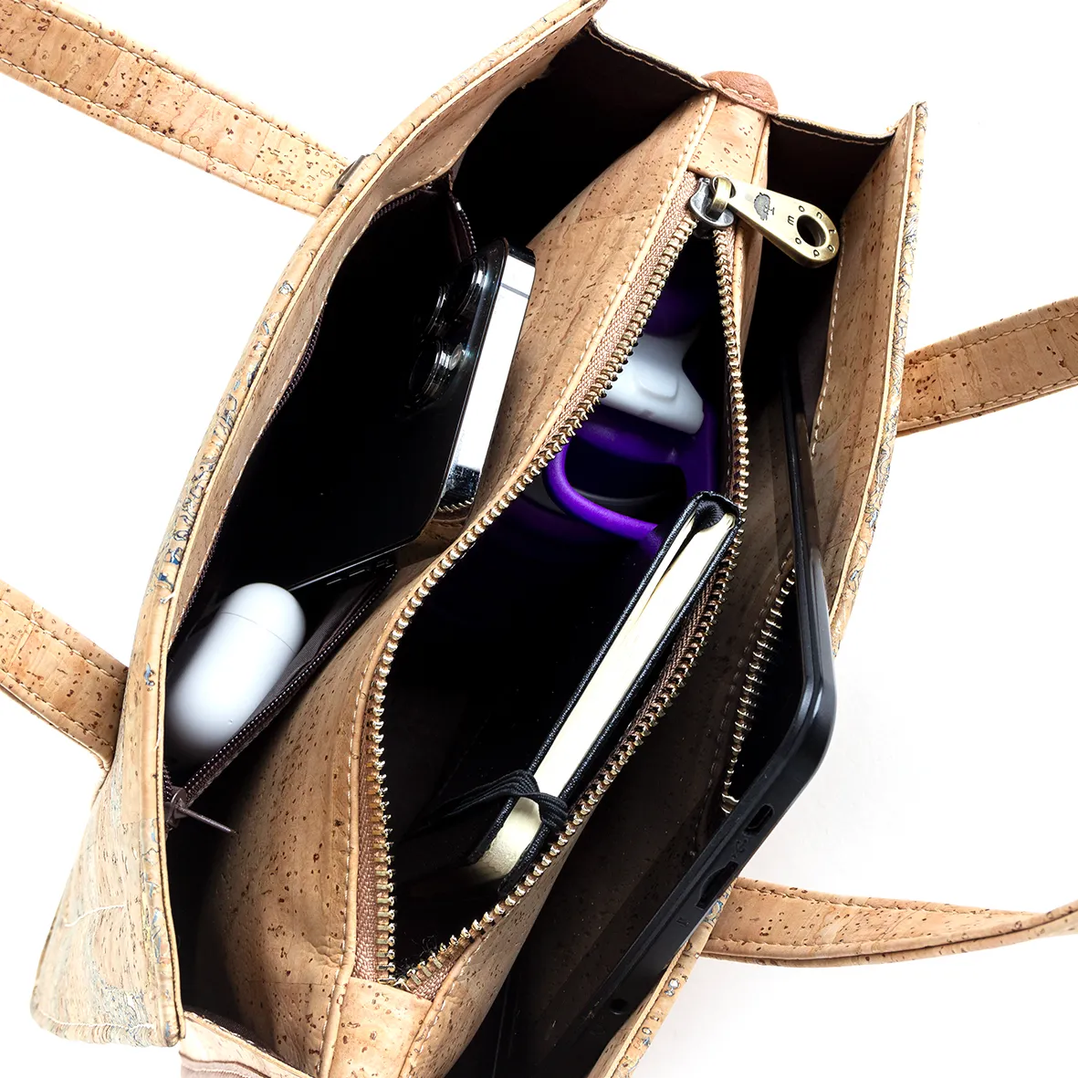 Cork Structured Bag: Handbag and Shoulder Bag