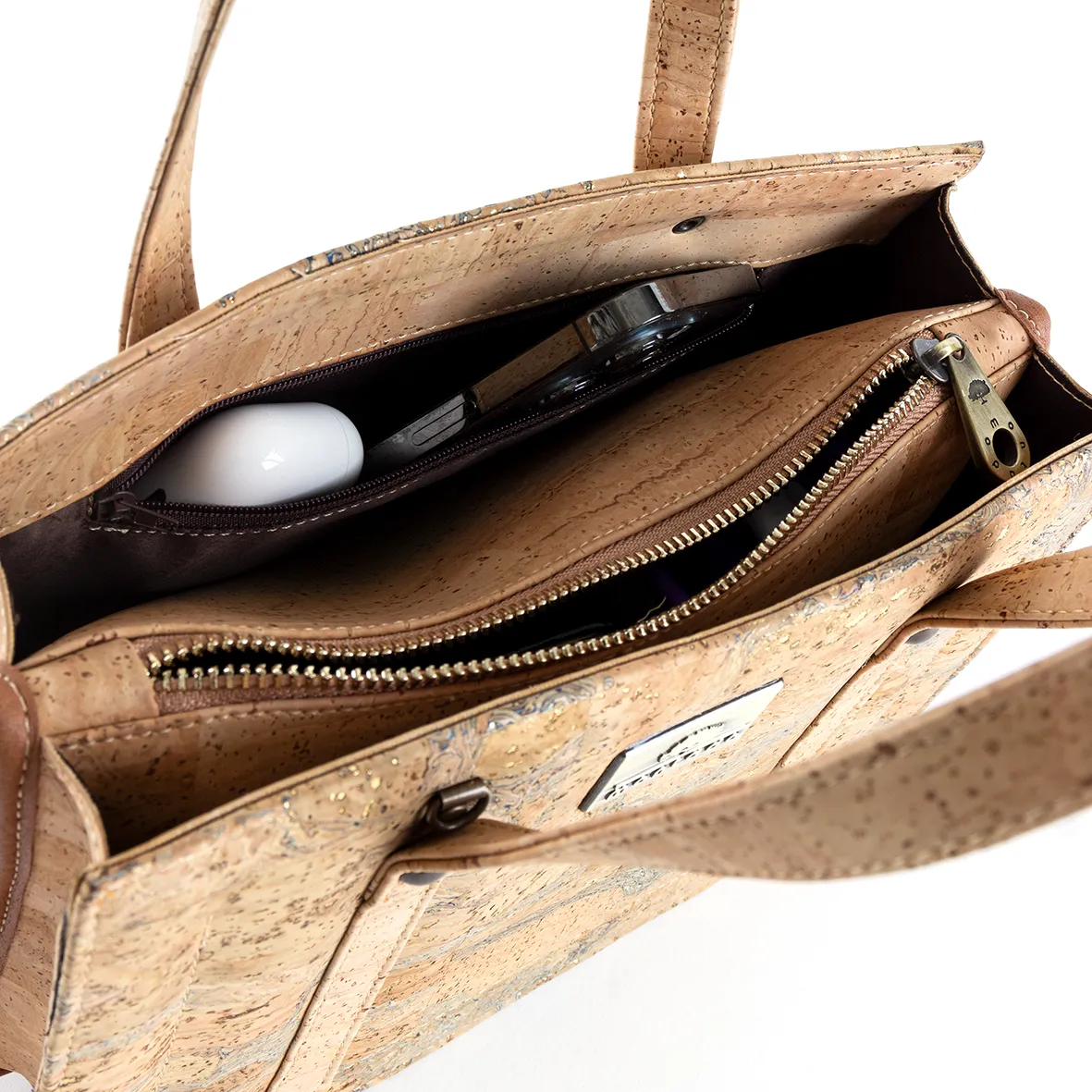 Cork Structured Bag: Handbag and Shoulder Bag