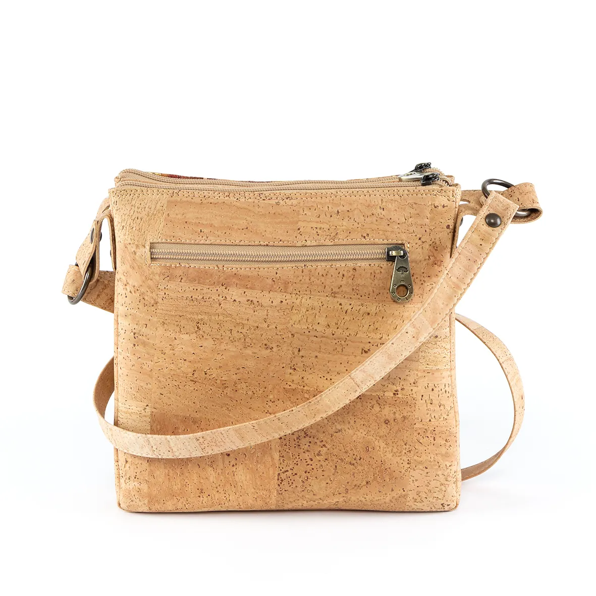 Mala de Tiracolo em Cortiça com Três Compartimentos