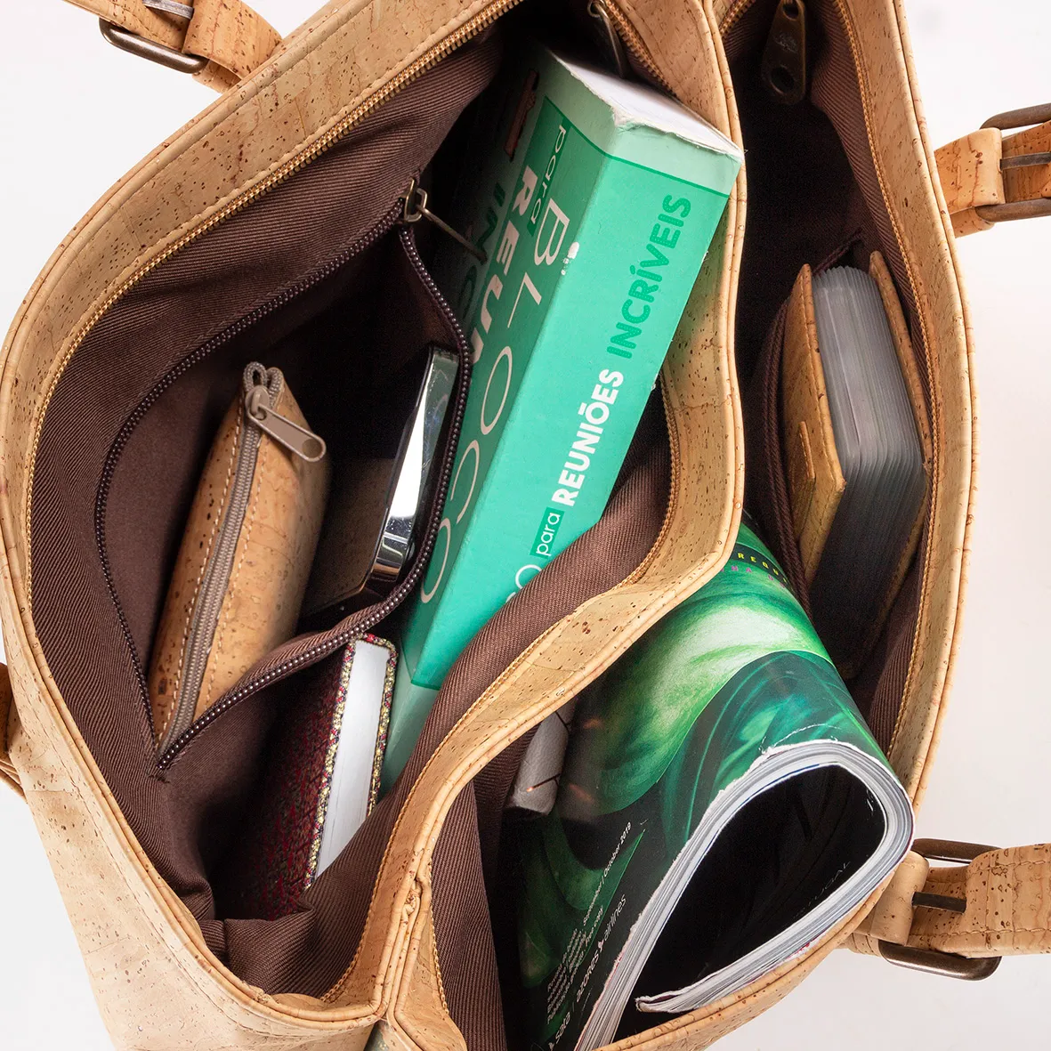 Functional Cork Bag with Double Compartment