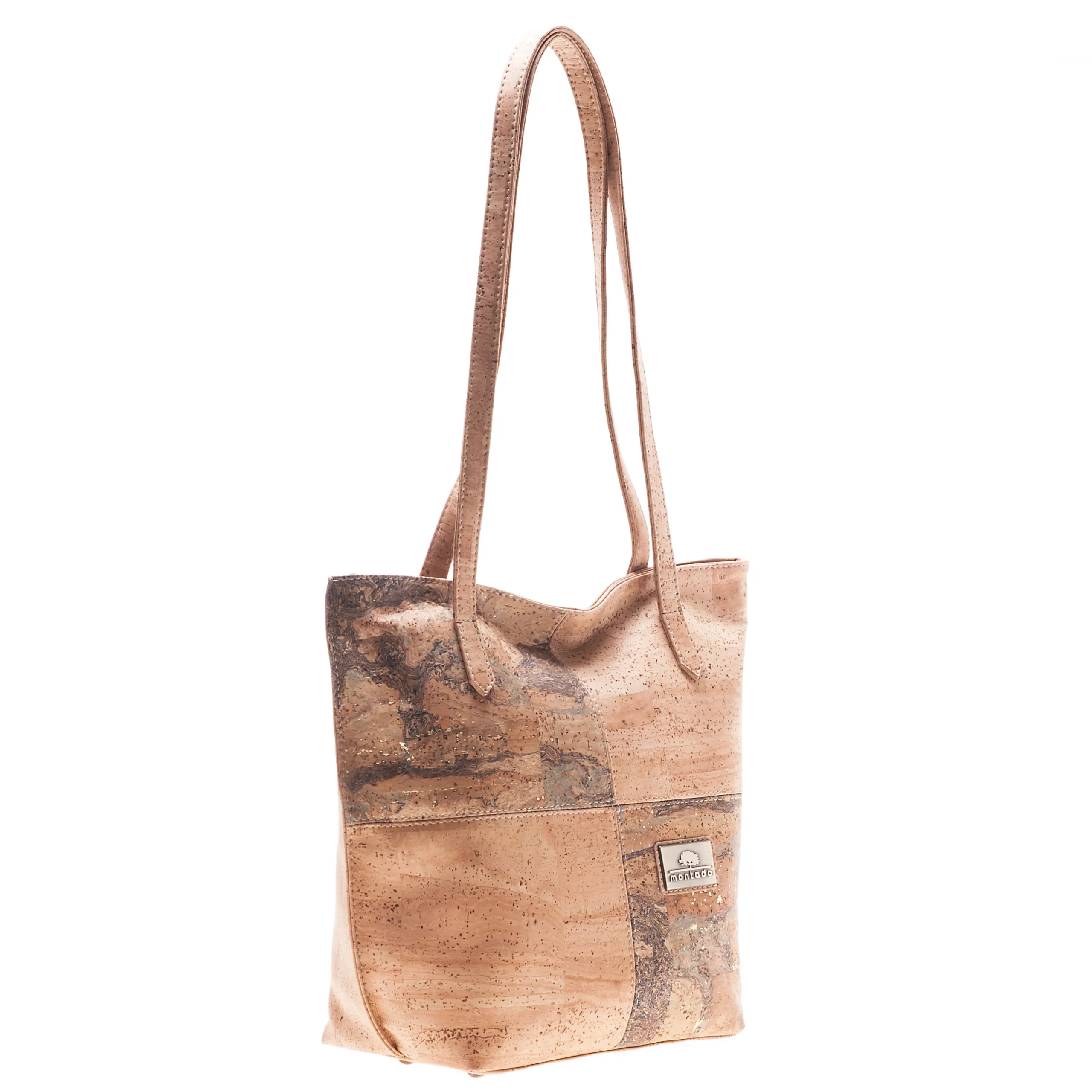 Cork Shoulder Bag with Four Square Design