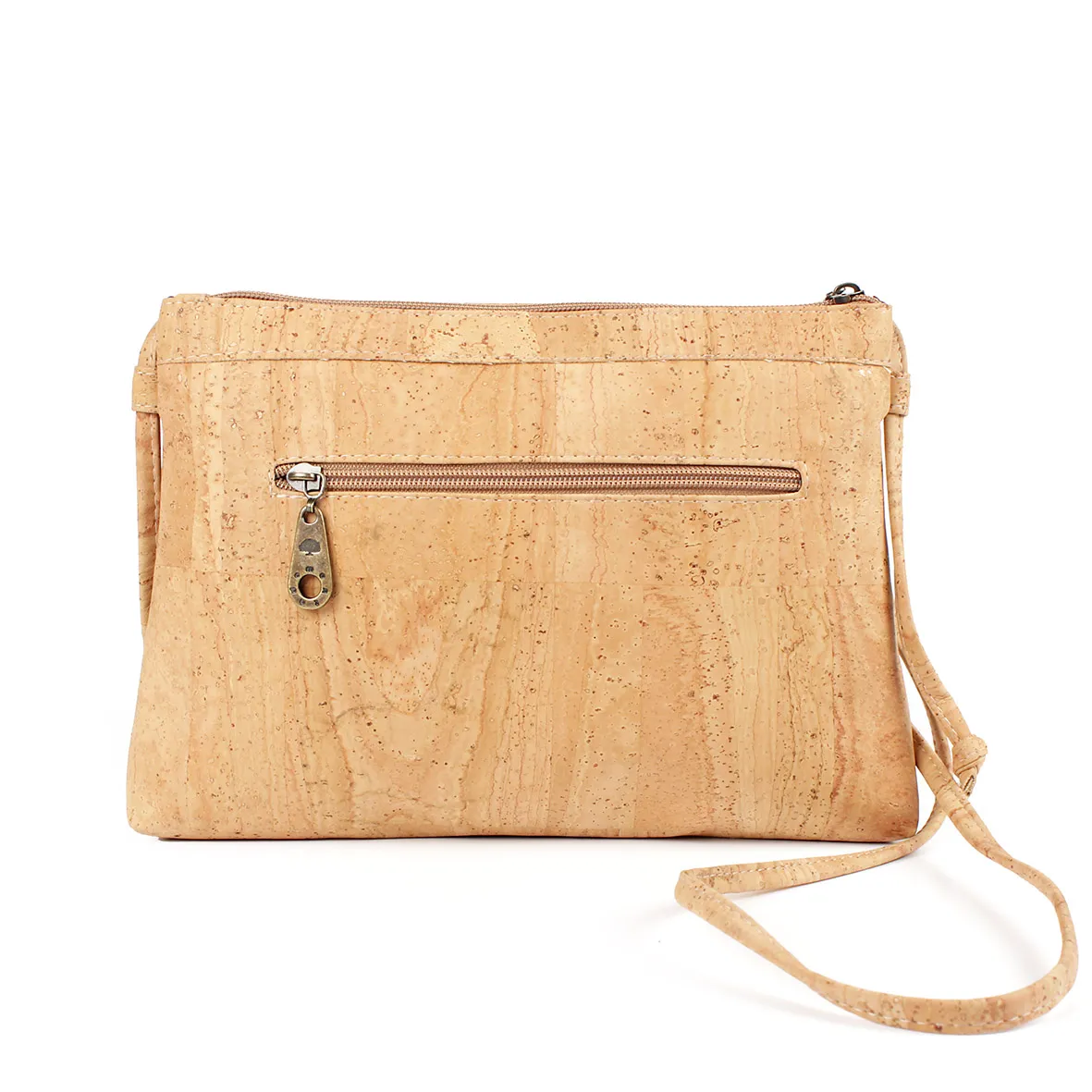 Mala em Cortiça de Tiracolo, Tamanho Grande, com Padrão Geométrico