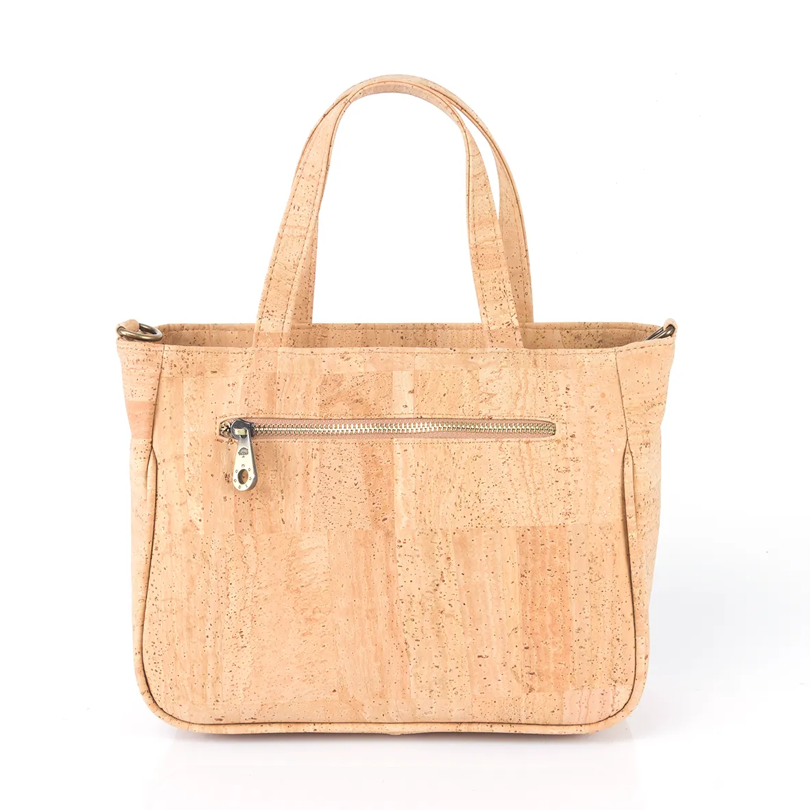 Cork Handbag with Diamond Geometric Pattern