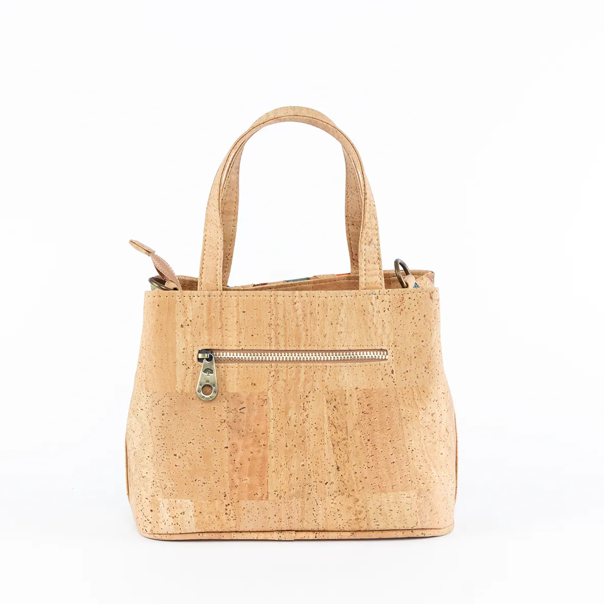 Mala de Mão e Tiracolo em Cortiça com Padrão Geométrico em Losango