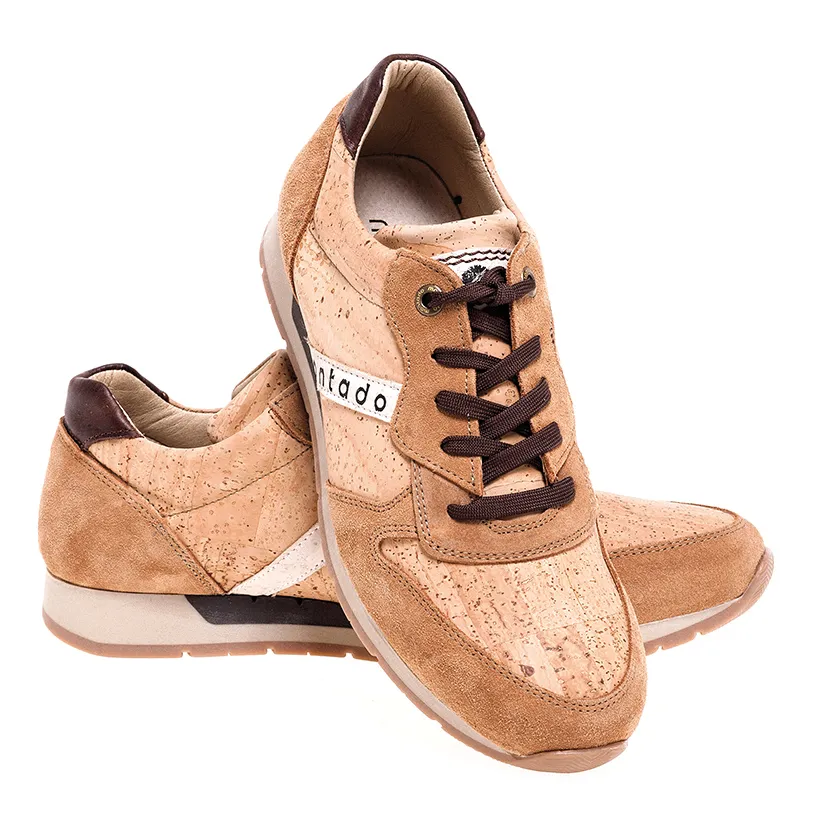 Cork Trainers Montado with Leather and Suede Trim for Men