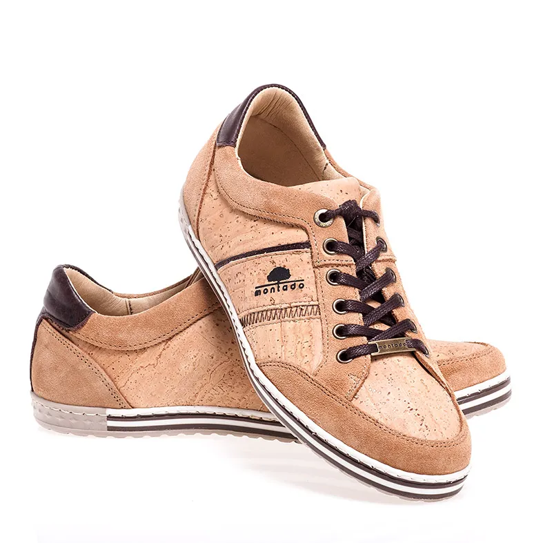 Men's Cork Trainers with Leather and Suede Details