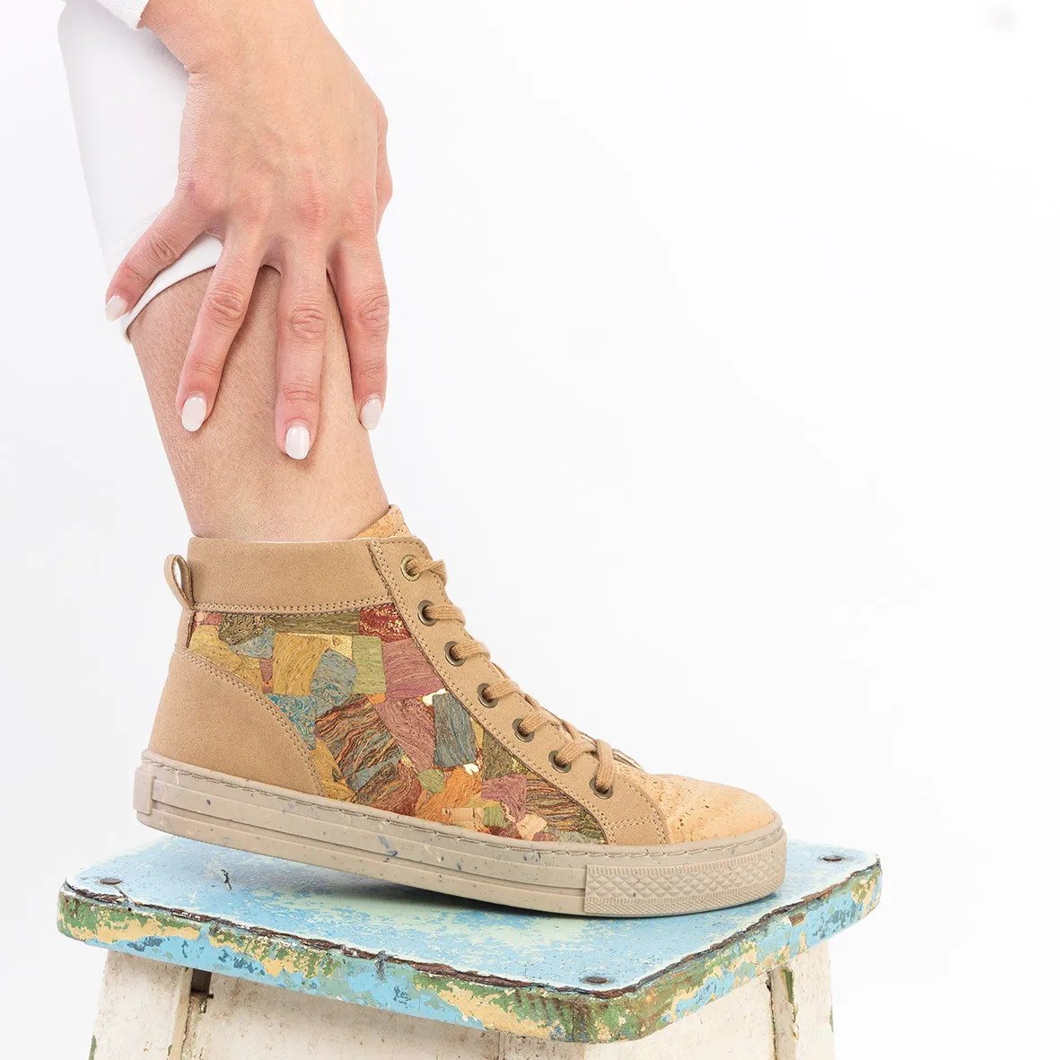 Vegan Cork Boots or Booties in Natural Cork, Natural Comfort, and Casual Design