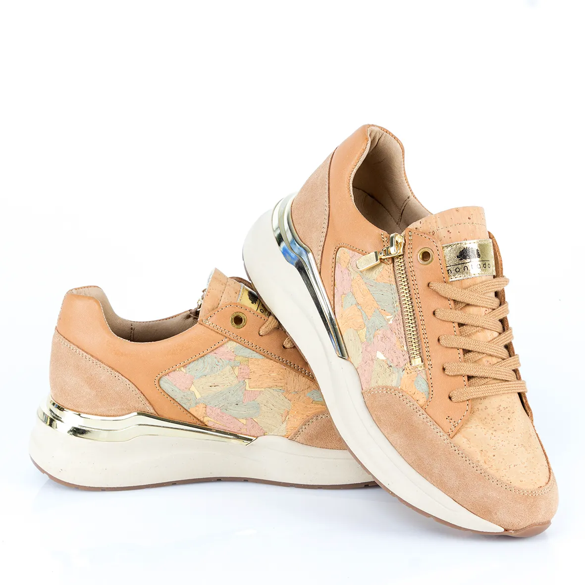 Ladies' Cork Trainers with Side Zip