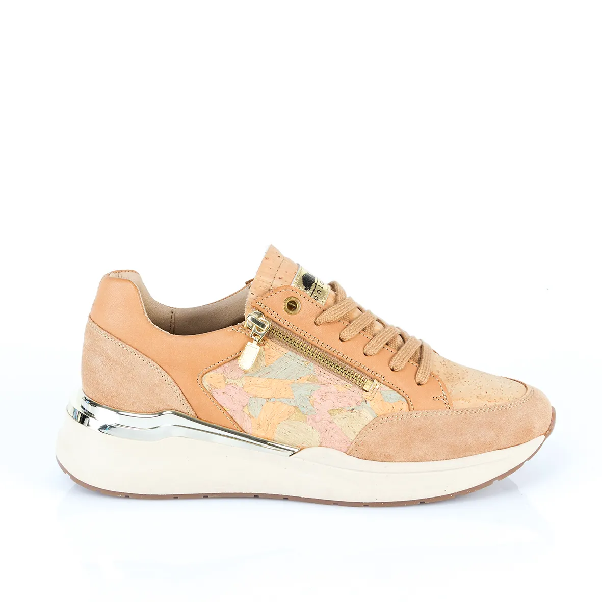 Ladies' Cork Trainers with Side Zip
