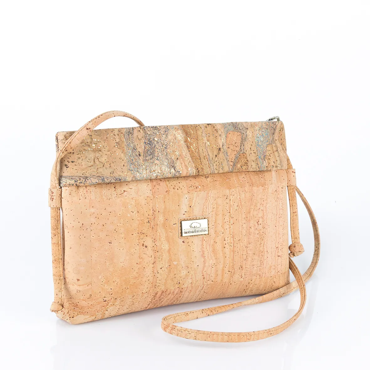 Cork Shoulder Bag with Folded Top