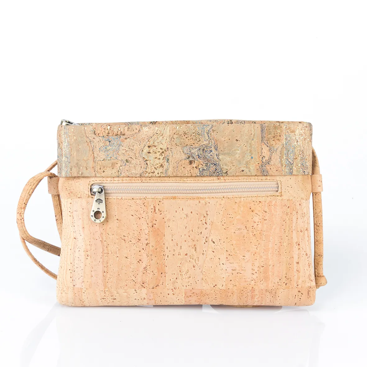 Cork Shoulder Bag with Folded Top