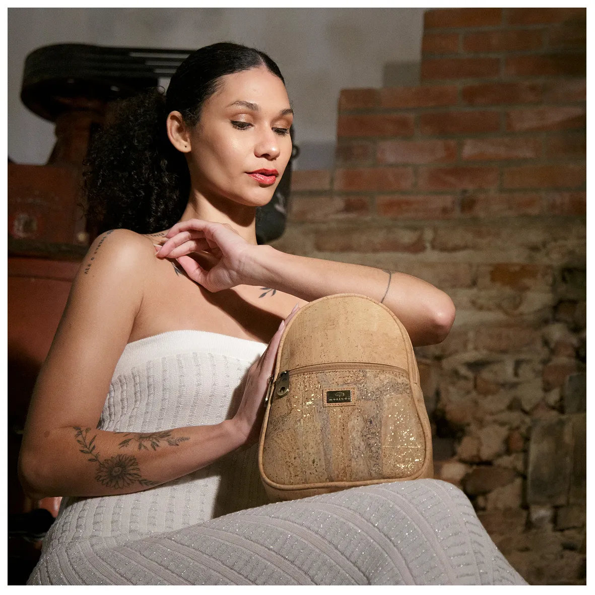 Small Cork Backpack with Compact Design