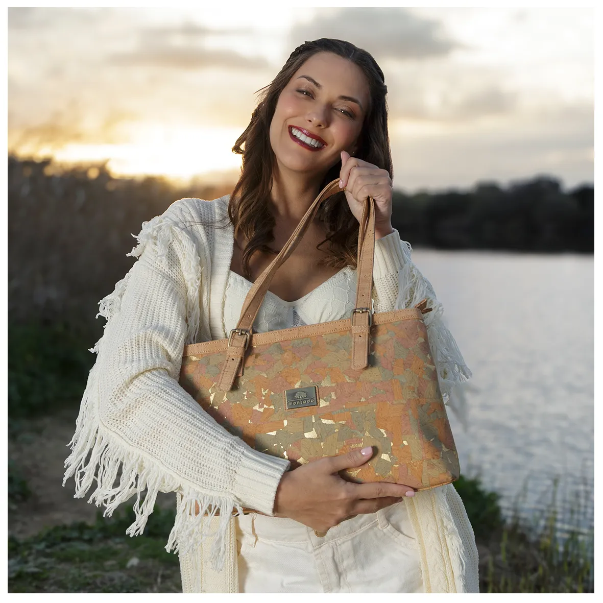 Functional Cork Bag with Double Compartment