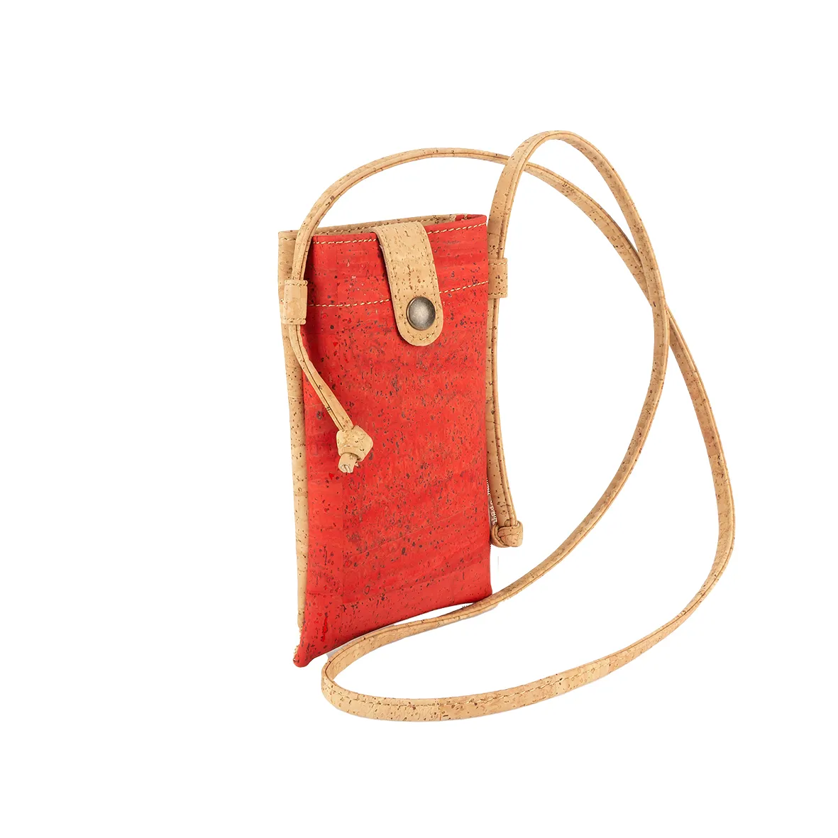Eco-friendly Cork Mobile Phone Pouch - Natural Red