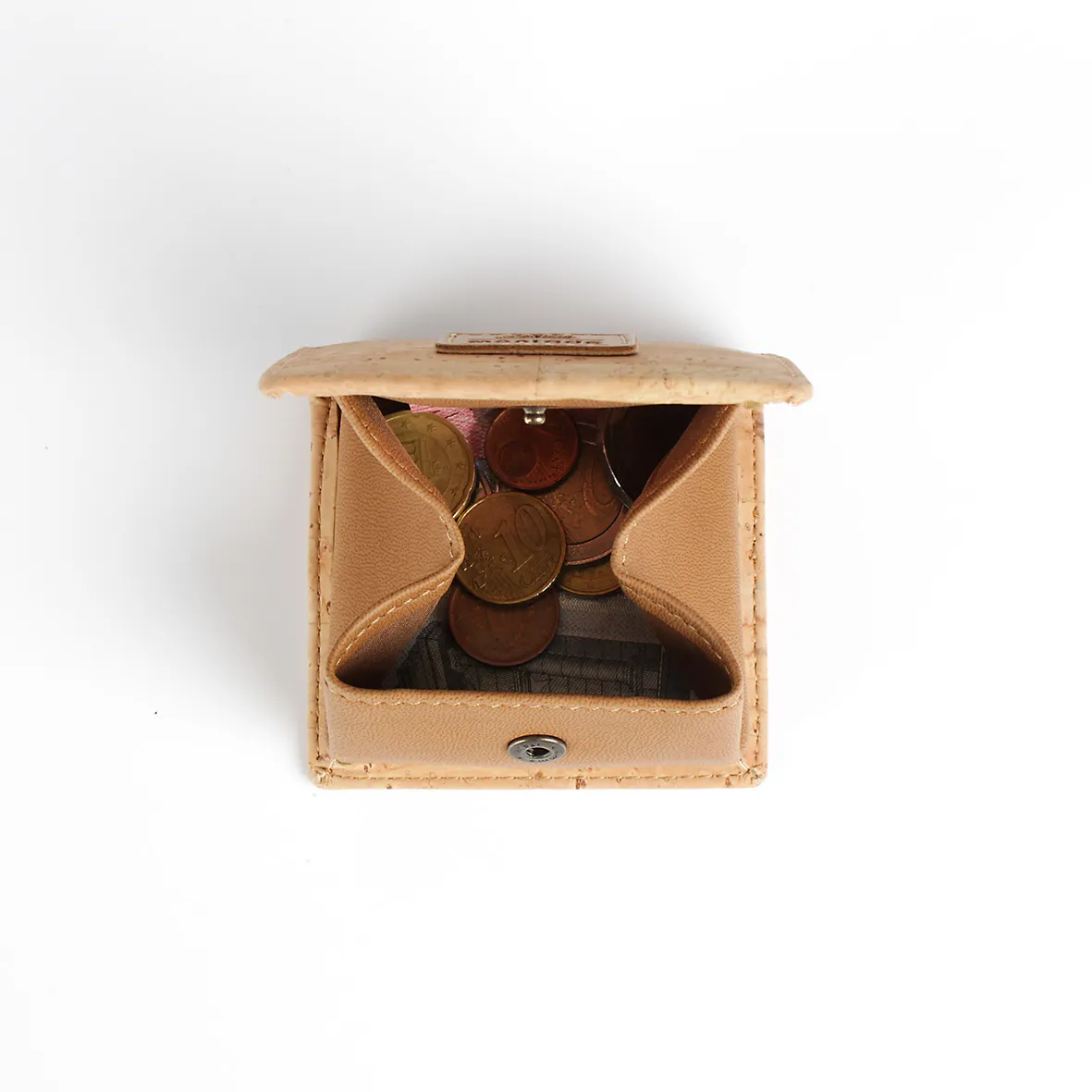 Porta-Moedas Pequeno, Compacto e Dobrável em Cortiça Portuguesa