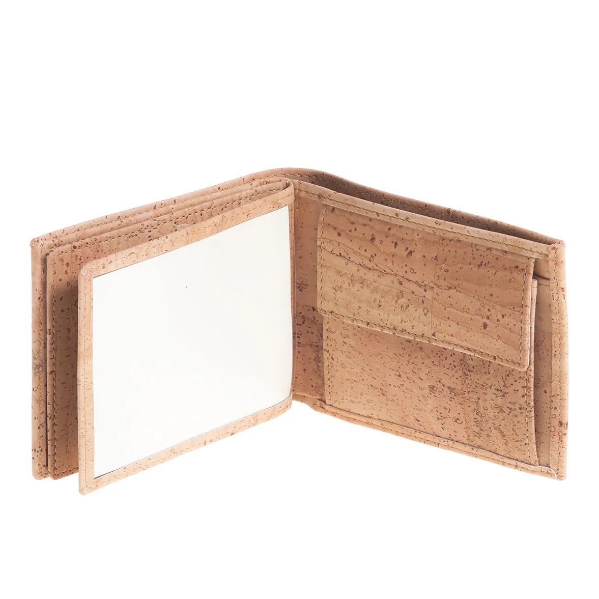 Porta-Moedas Clássico, Elegante e Funcional em Cortiça Sustentável com Proteção Antirroubo RFID - Natural