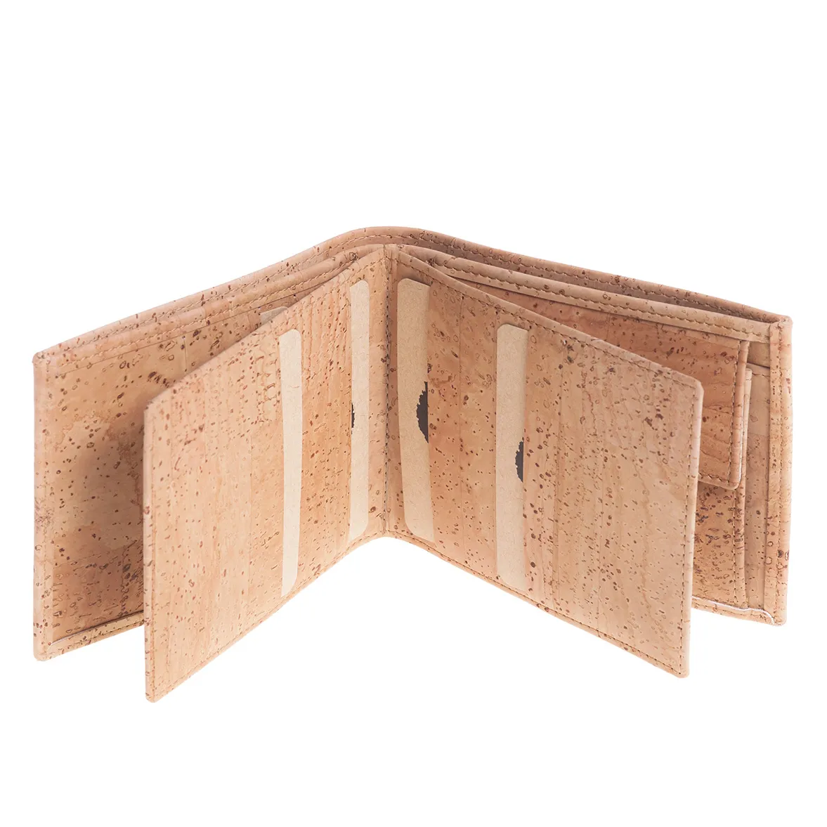 Porta-Moedas Clássico, Elegante e Funcional em Cortiça Sustentável com Proteção Antirroubo RFID - Natural