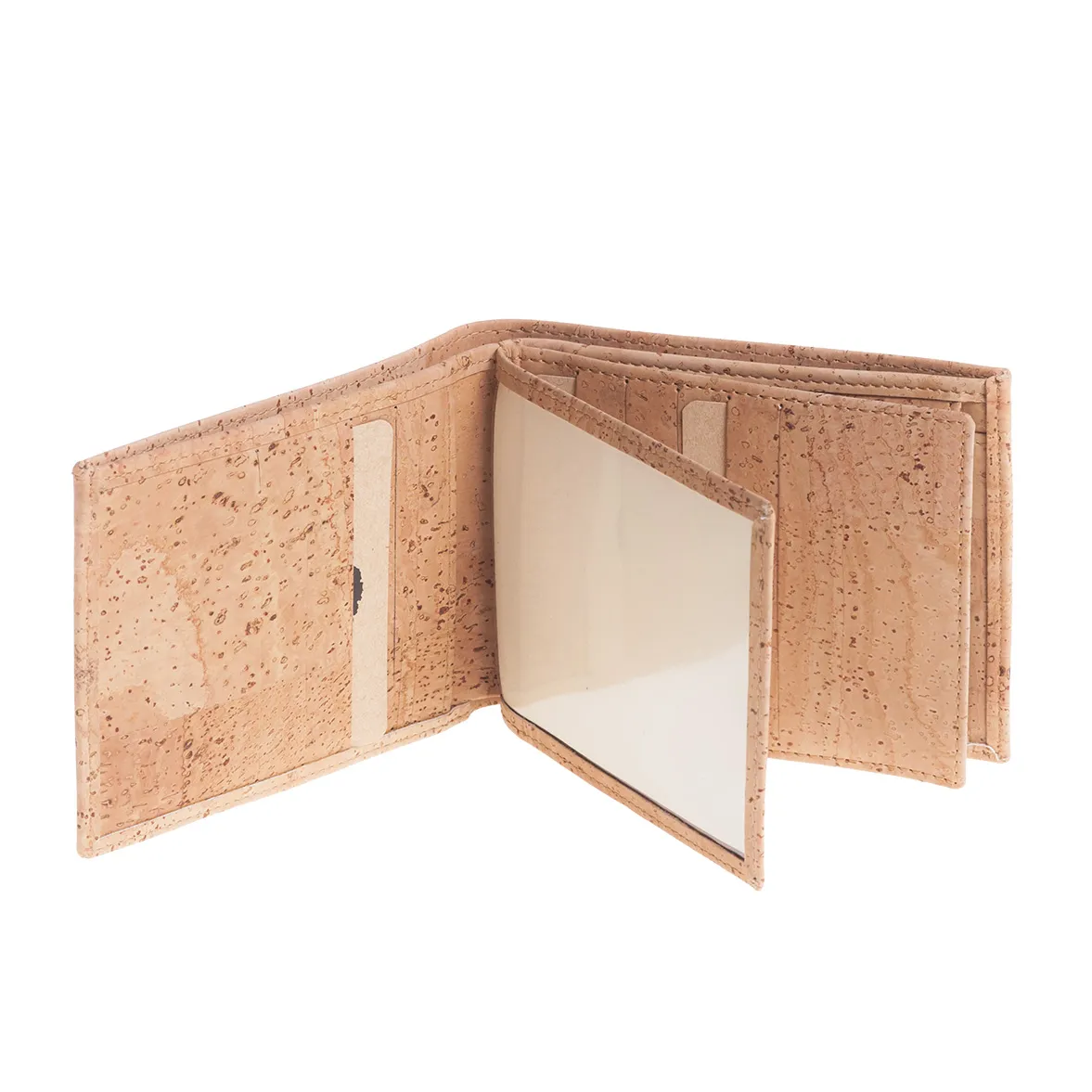 Porta-Moedas Clássico, Elegante e Funcional em Cortiça Sustentável com Proteção Antirroubo RFID - Natural