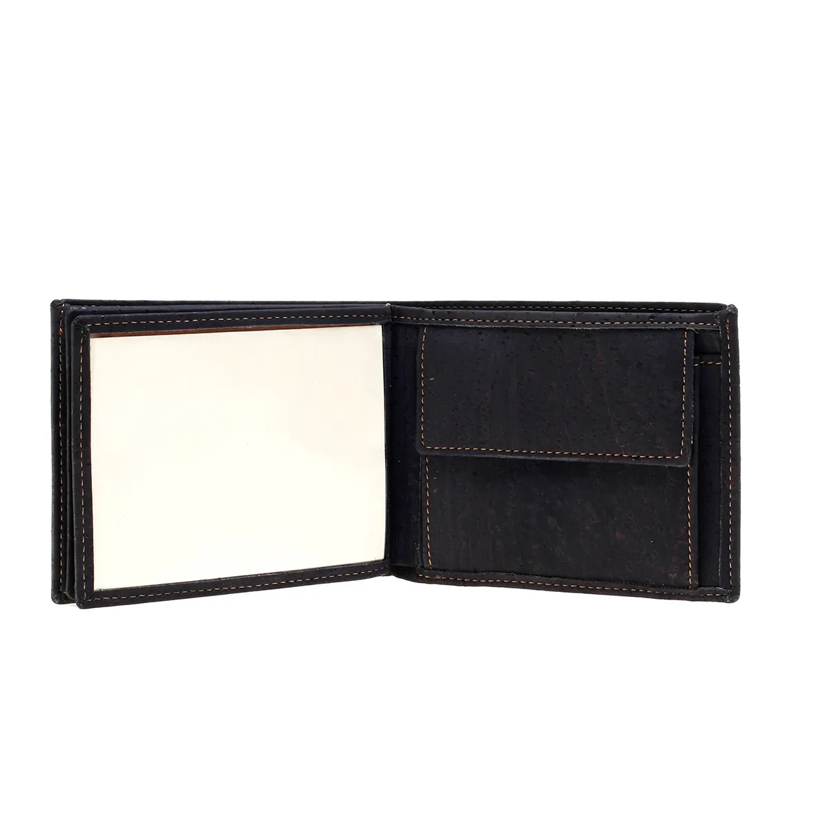 Porta-Moedas Clássico, Elegante e Funcional em Cortiça Sustentável com Proteção Antirroubo RFID - Preto