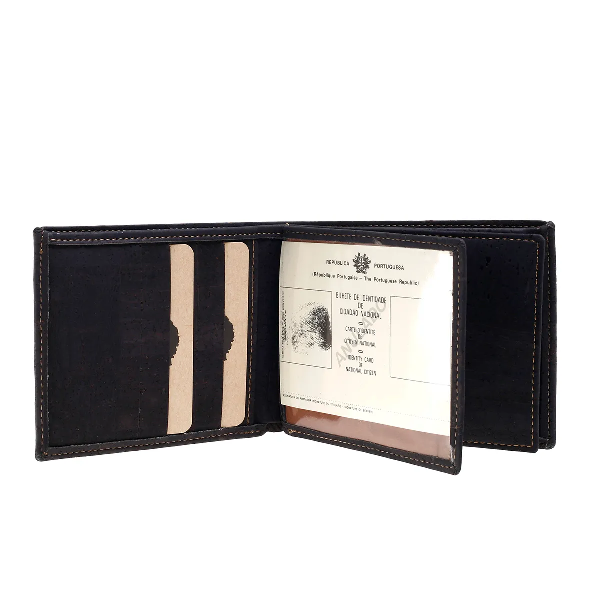 Porta-Moedas Clássico, Elegante e Funcional em Cortiça Sustentável com Proteção Antirroubo RFID - Preto