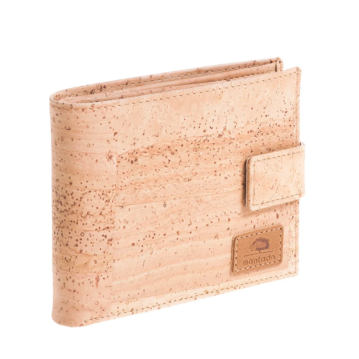 Porta-Moedas Clássico com Presilha, Elegante e Funcional em Cortiça Sustentável com Proteção Antirroubo RFID - Natural