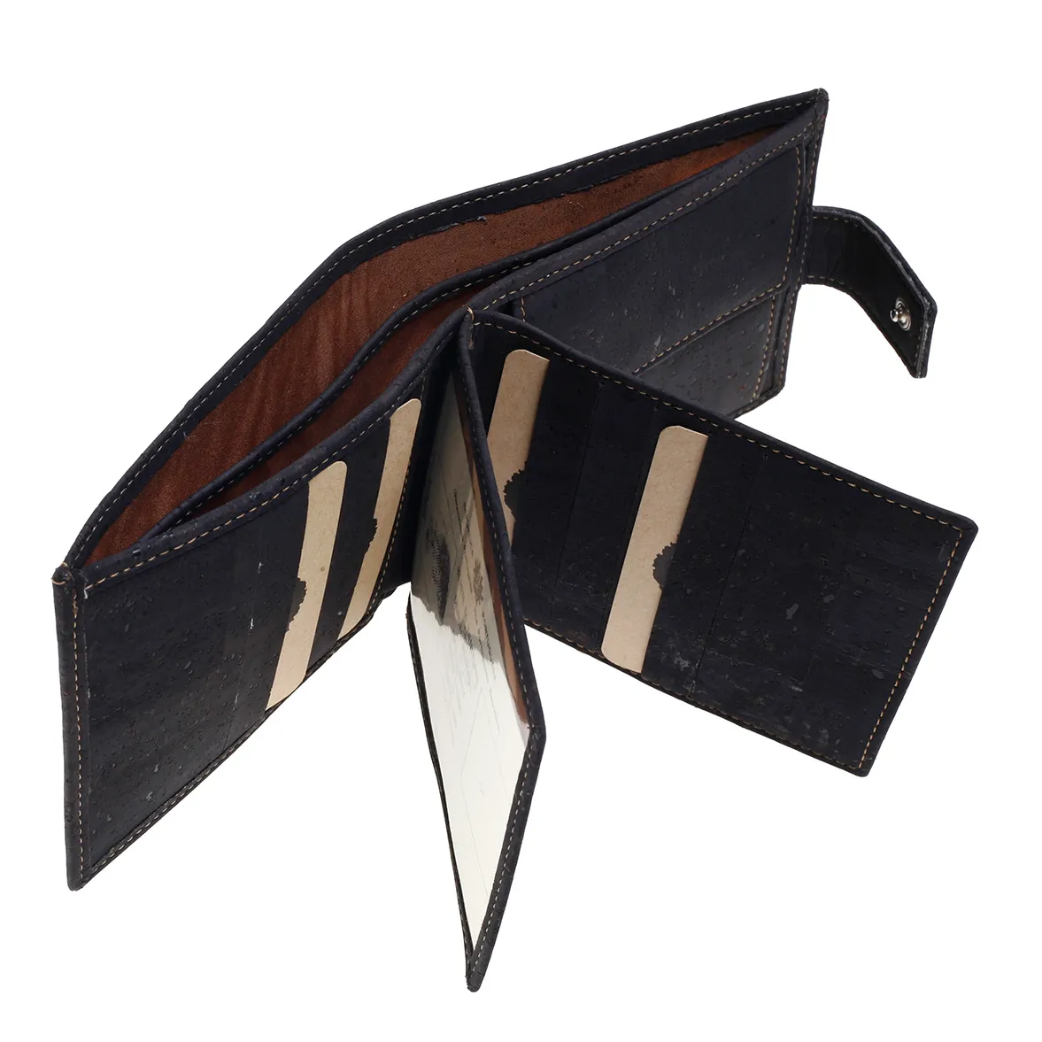 Porta-Moedas Clássico com Presilha, Elegante e Funcional em Cortiça Sustentável com Proteção Antirroubo RFID - Preto