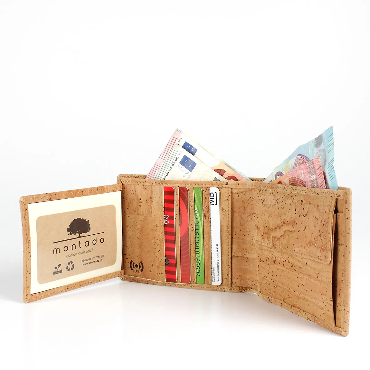 Elegant, Natural, and Timeless Cork Coin Purse with RFID Anti-Theft Protection - Natural