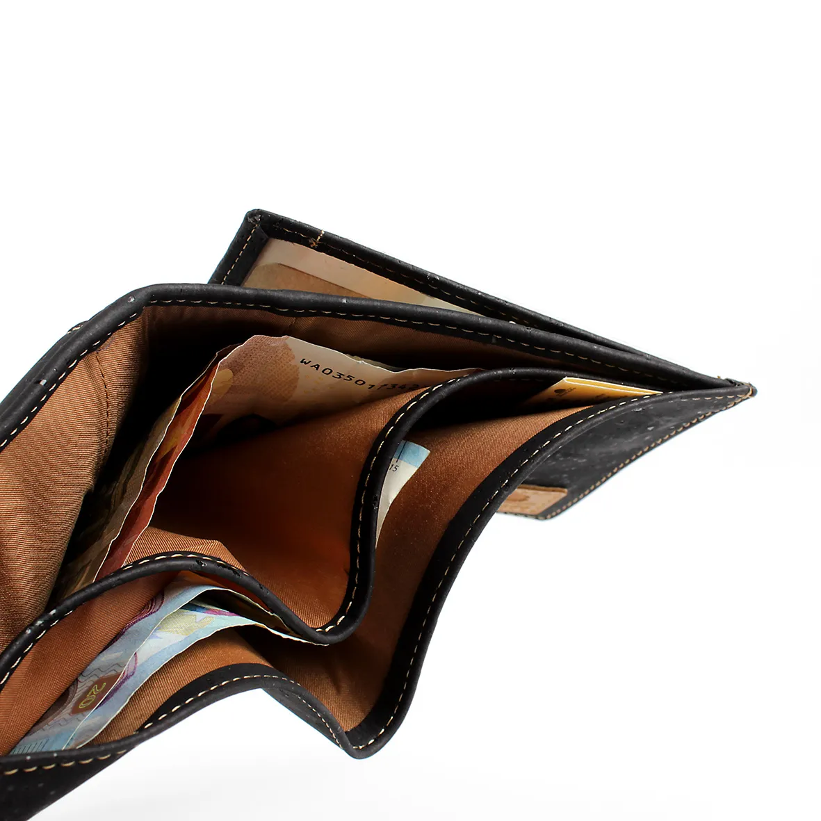 Porta-Moedas Elegante, Natural e Intemporal em Cortiça com Proteção Antirroubo RFID - Preto