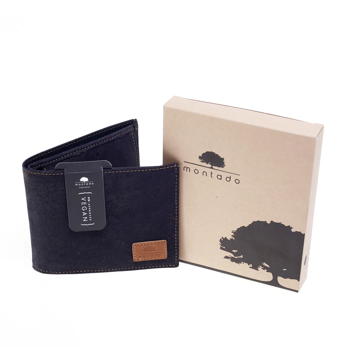 Porta-Moedas Elegante, Natural e Intemporal em Cortiça com Proteção Antirroubo RFID - Azul