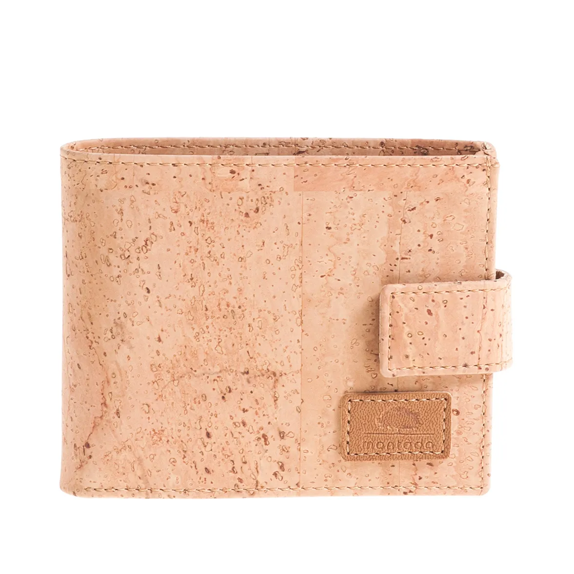 Porta-Moedas com Presilha em Cortiça, Funcional e Sustentável com Proteção Antirroubo RFID - Natural