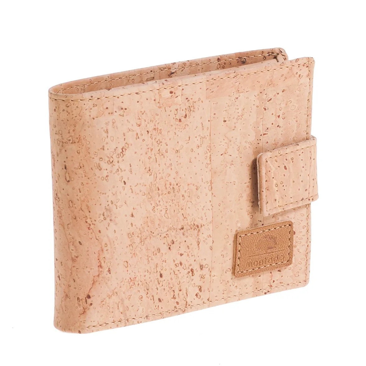 Porta-Moedas com Presilha em Cortiça, Funcional e Sustentável com Proteção Antirroubo RFID - Natural