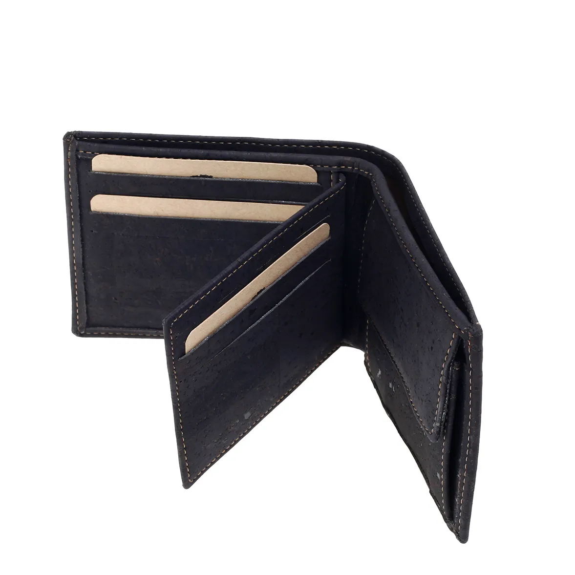 Porta-Moedas em Cortiça, Funcional e Sustentável com Proteção Antirroubo RFID - Preto