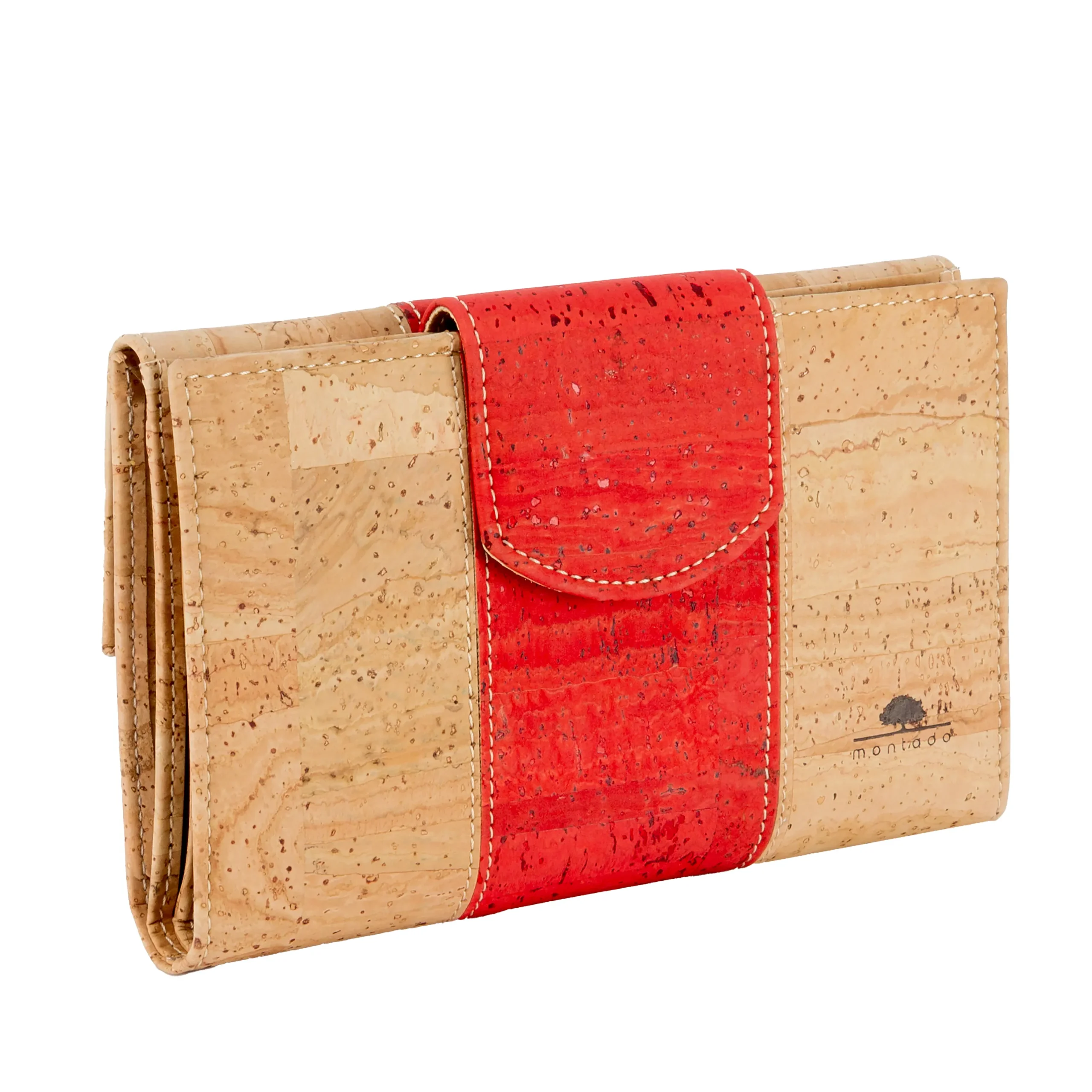 Large, Structured, Eco-Friendly Women's Coin Purse in Cork with RFID Anti-Theft Technology