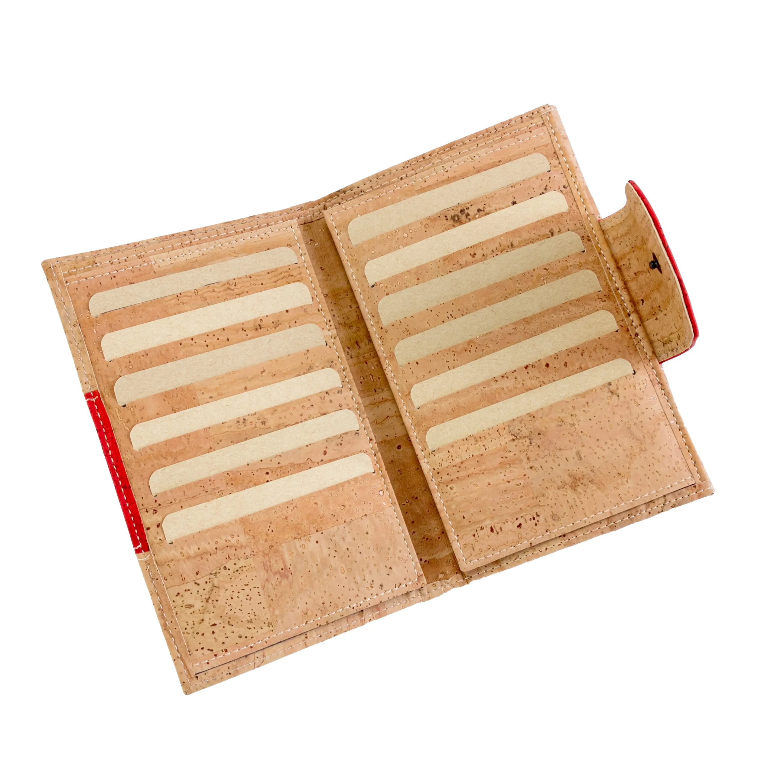 Large, Structured, Eco-Friendly Women's Coin Purse in Cork with RFID Anti-Theft Technology