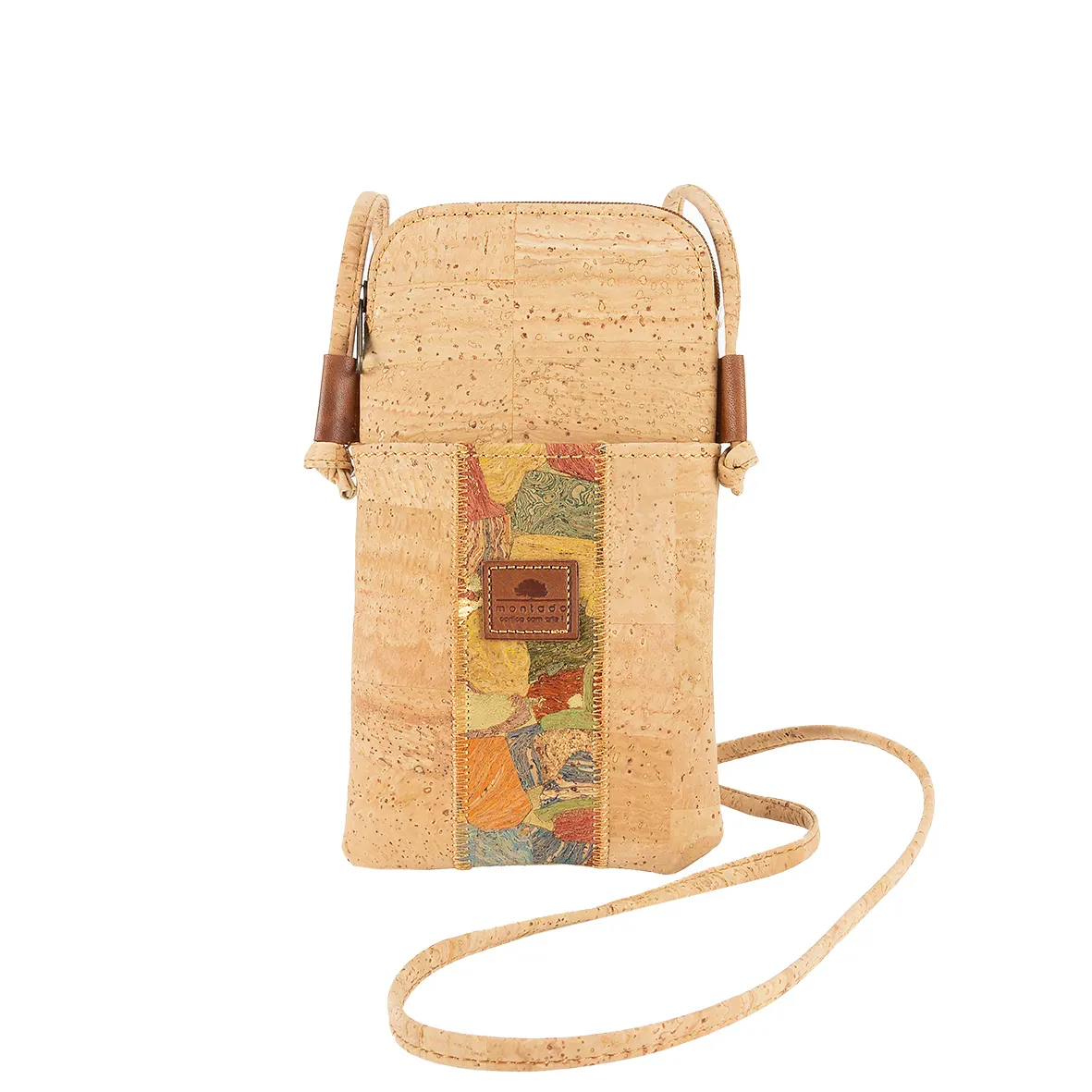 Eco-friendly Cork Mobile Phone Pouch with Fastener - Natural Marble