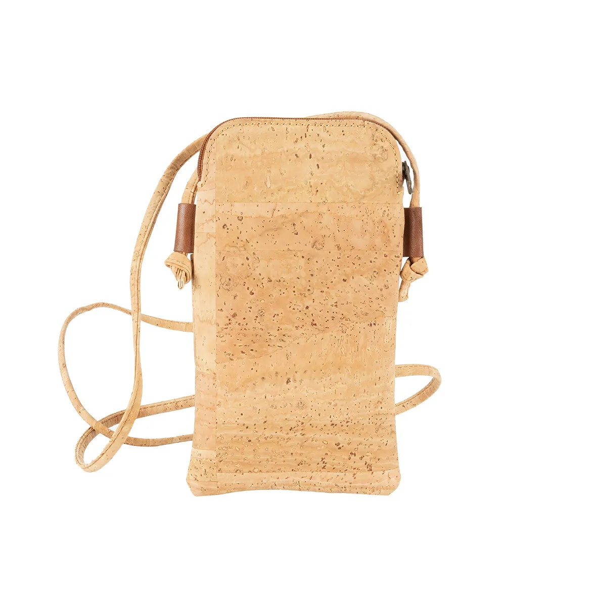 Eco-friendly Cork Mobile Phone Pouch with Fastener - Natural Marble