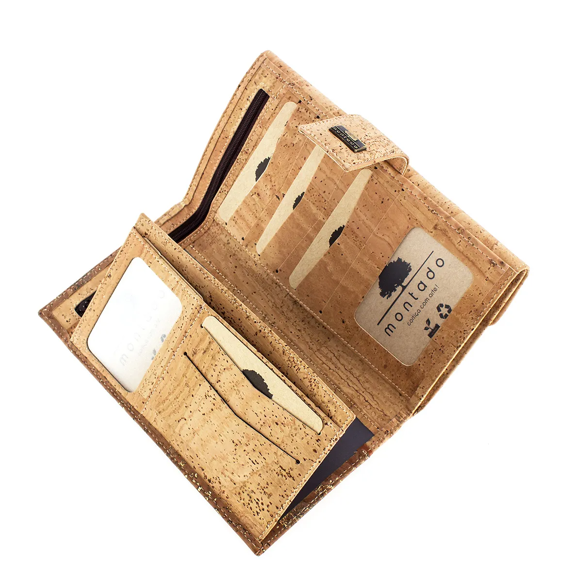 Porta-Moedas em Cortiça, Tamanho Grande e Estruturado, com Proteção Anti-roubo RFID