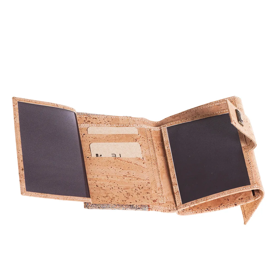 Medium-sized structured cork coin purse with RFID anti-theft protection
