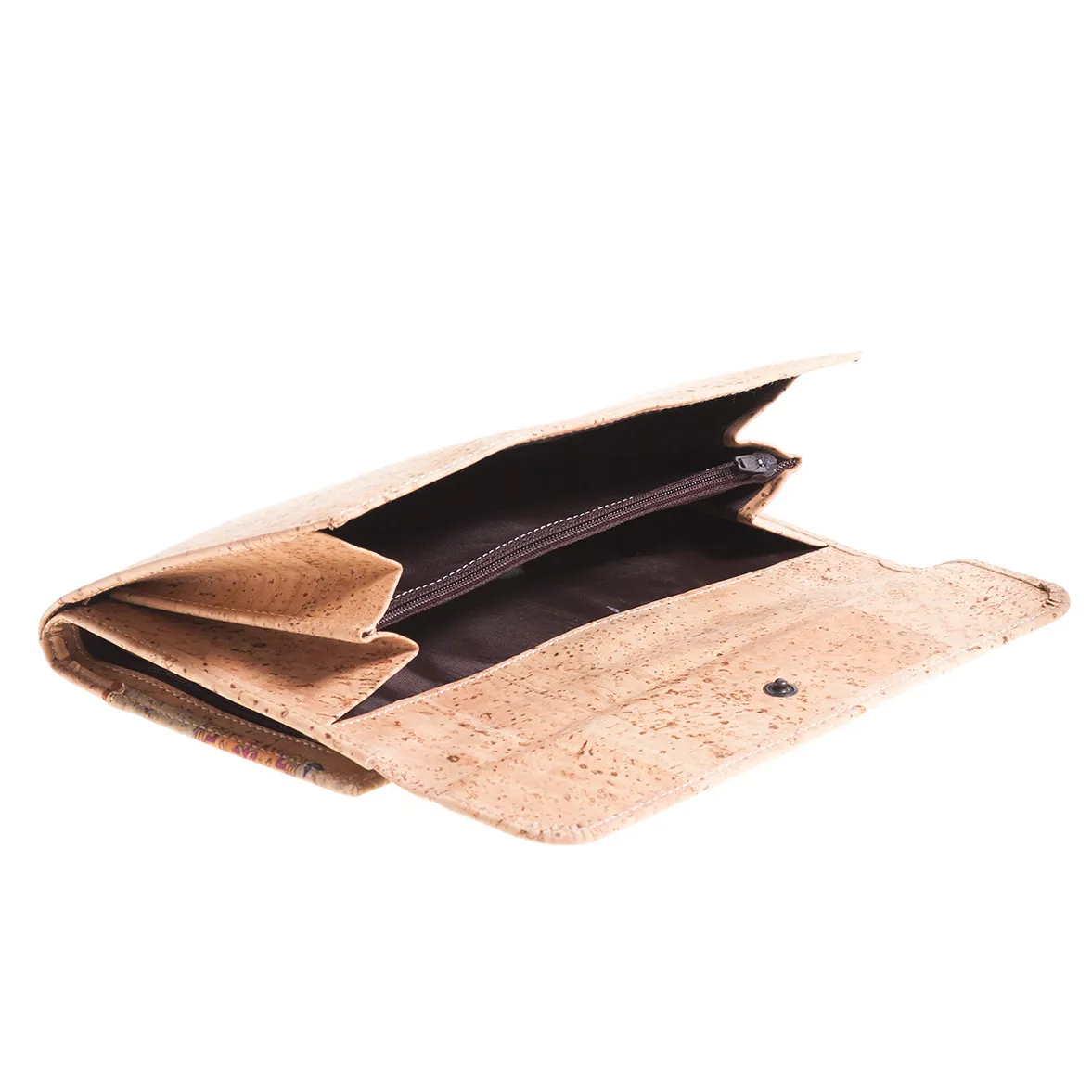 Cork Coin Purse, Small and Structured Size, with RFID Anti-Theft Protection, Patchwork Exterior