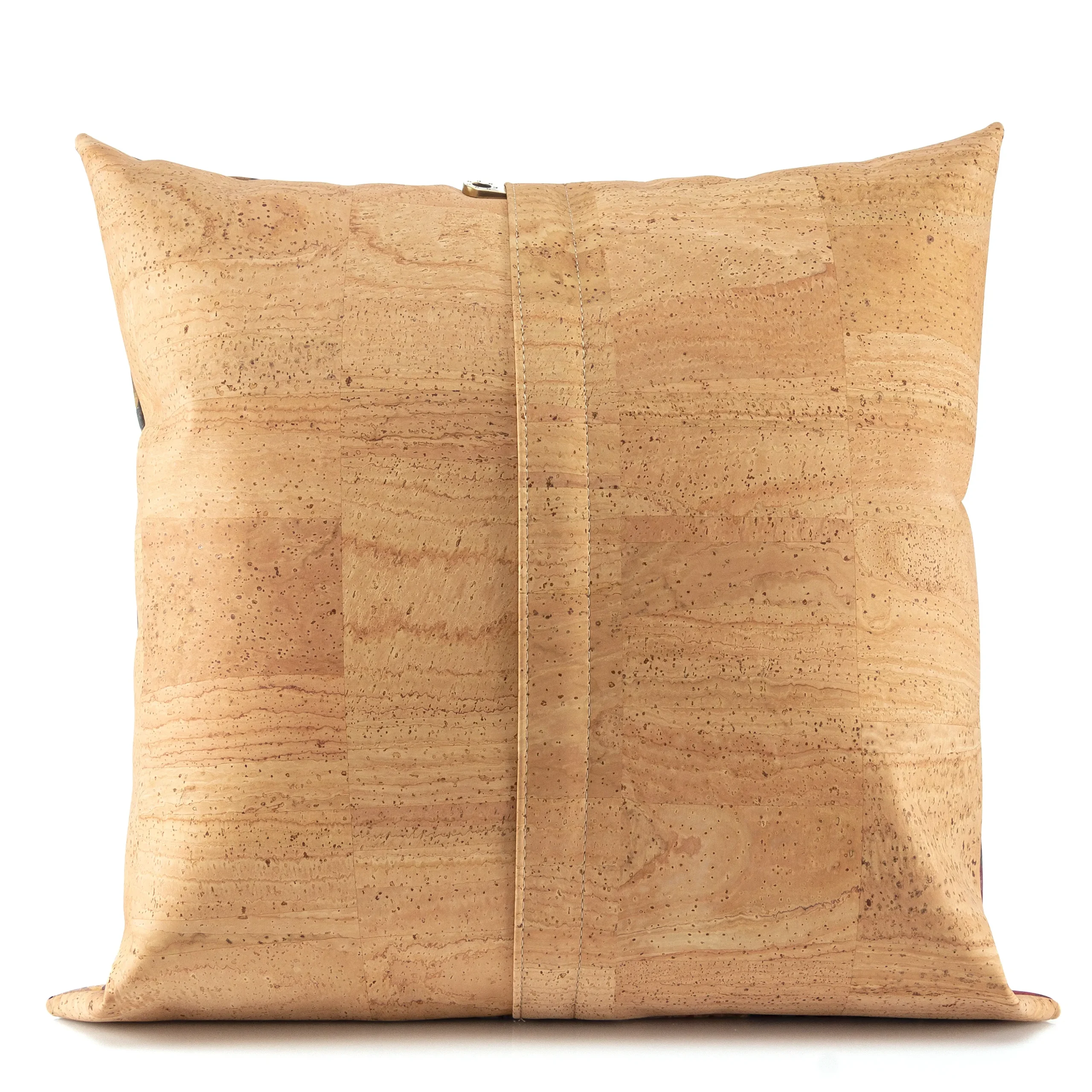 Decorative and ecological square cushion in cork - Natural Rainbow