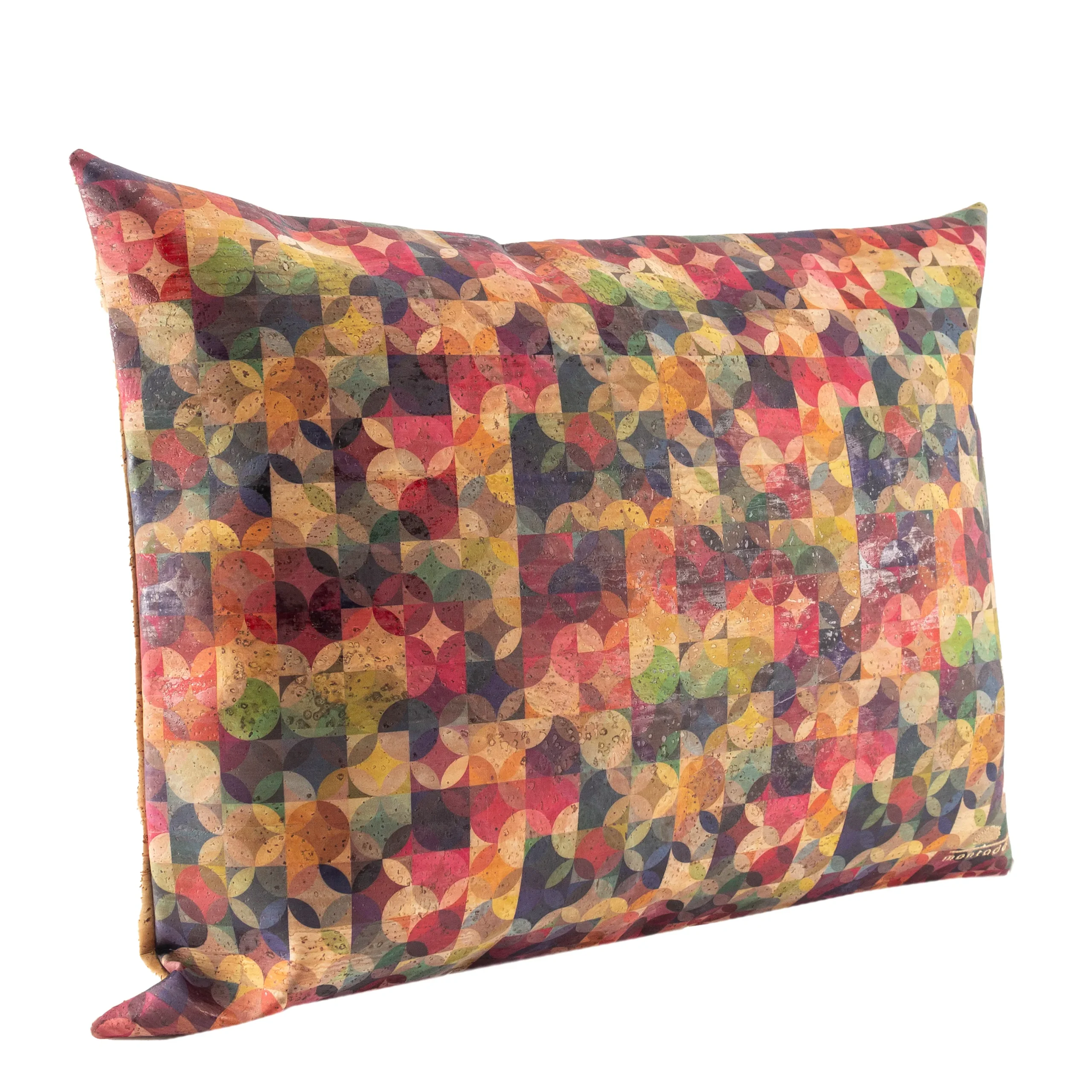 Decorative and Ecological Rectangular Cork Cushion - Natural Rainbow